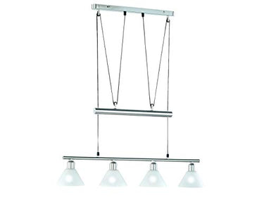 Trio Jojo-Balkenpendel, E14, L.: 102cm, Nickel matt, Glas opal mattweiß im Sale